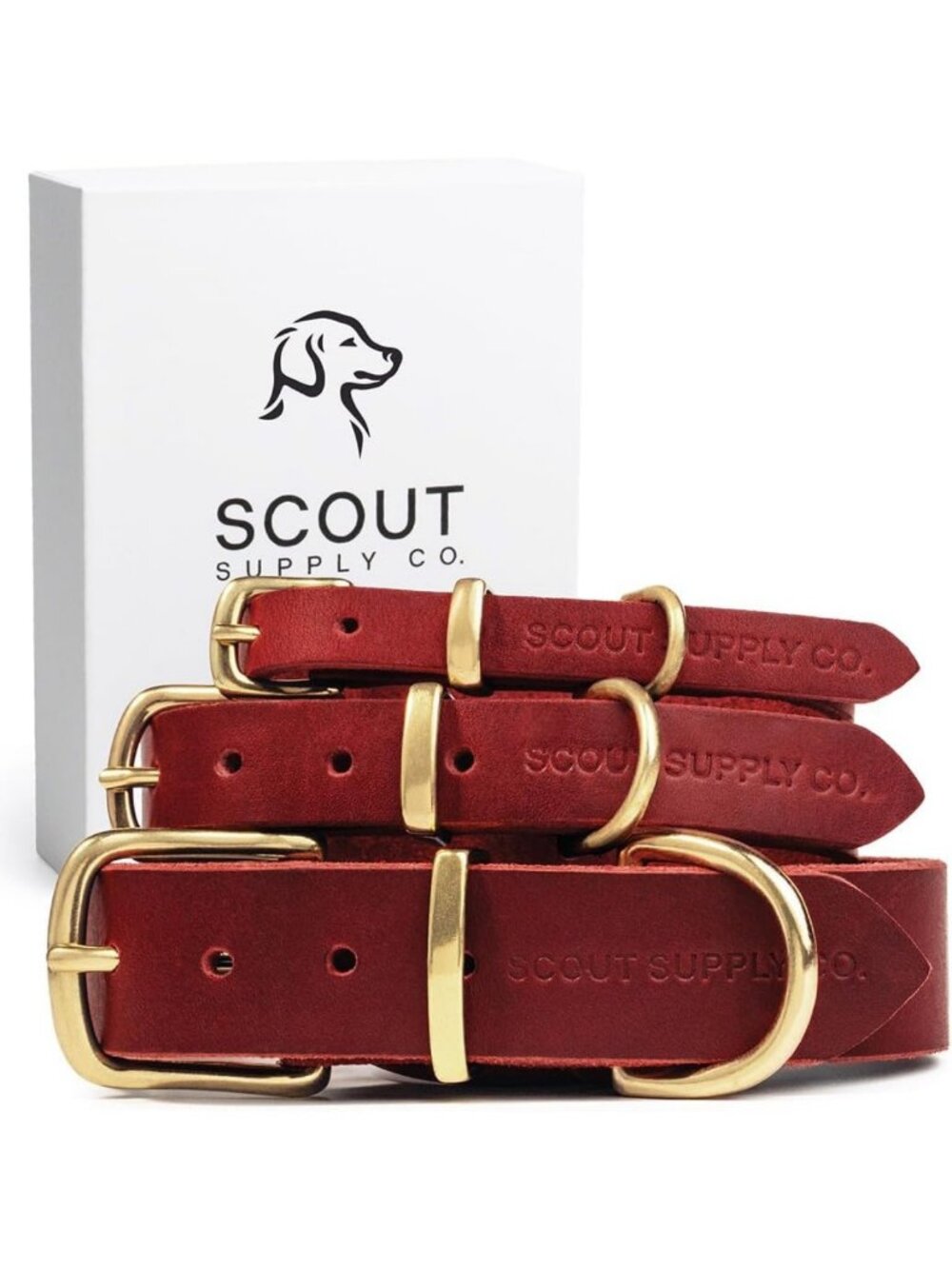 Stylish Genuine Leather Dog Collar | Heavy Duty Wide Collar for All Sizes | Red